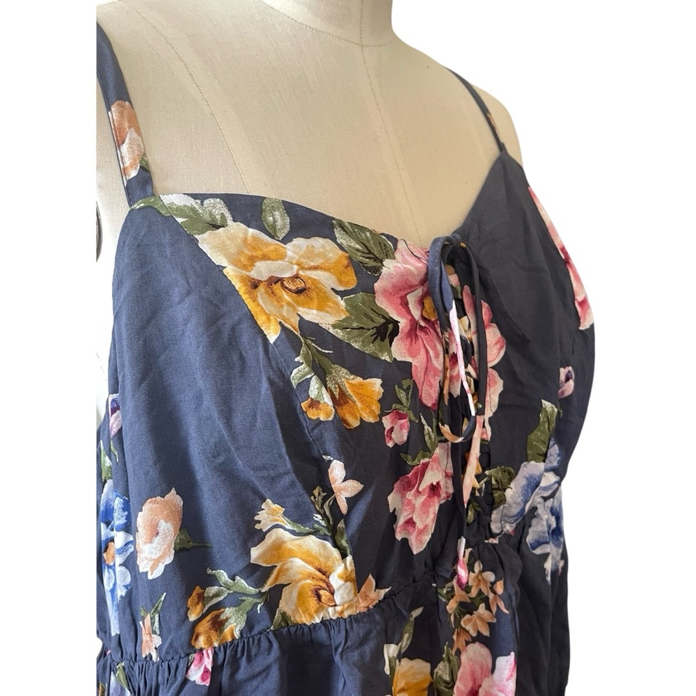 ❤️ NWT! Torrid Floral ‘Challis’ High Low Corset Tie Top - Picture 4 of 8
